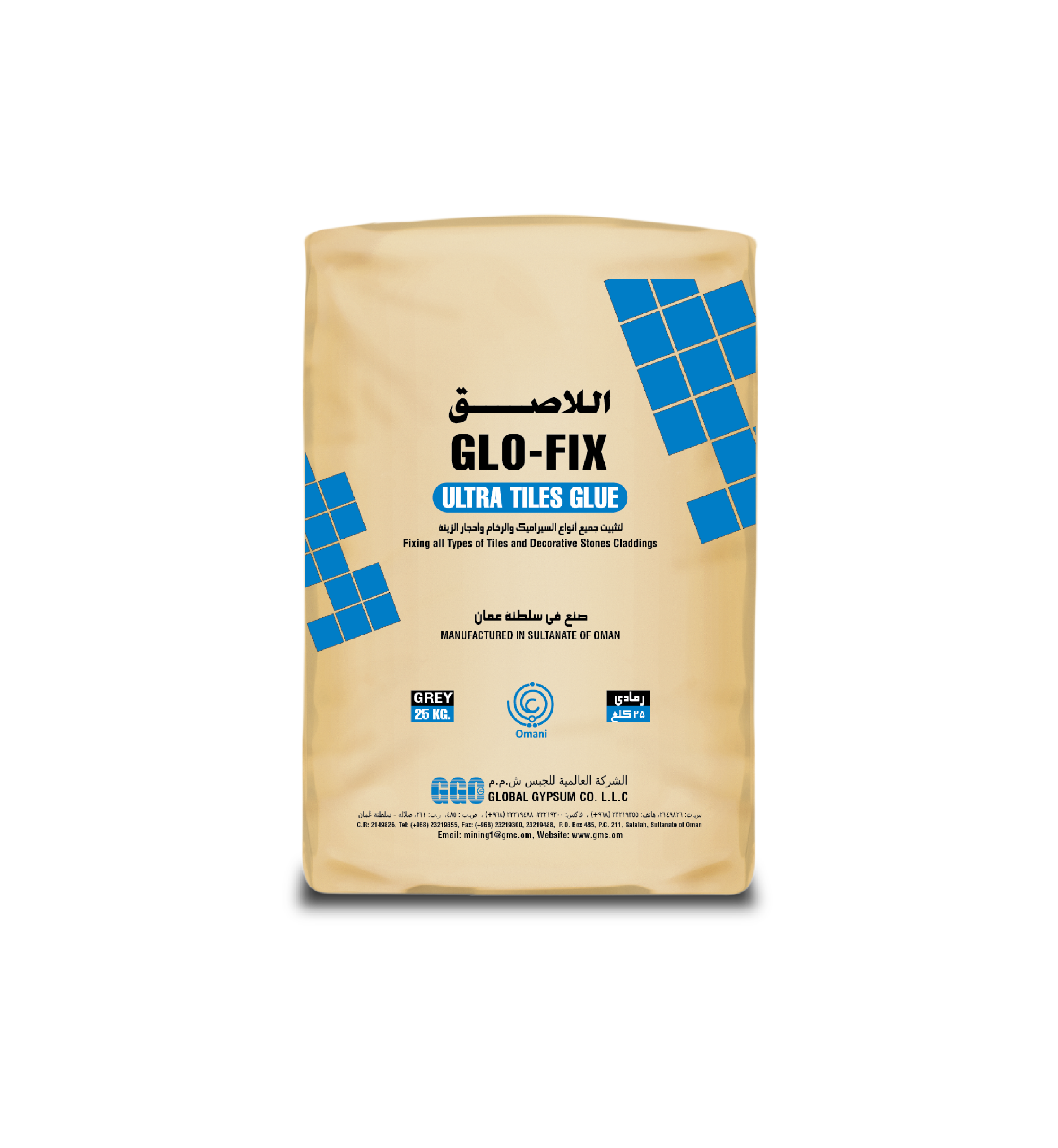 Glo Fix Ultra Tile Glue Grey 25 KG C1